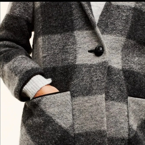 Aritzia Wilfred Free Off Duty Wool Neelam Grey Plaid Coat Jacket  Size Small - Picture 4 of 12